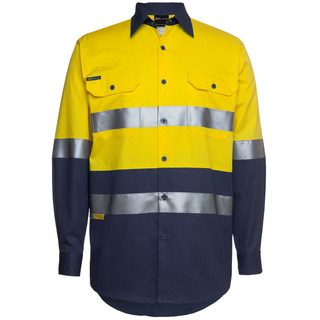 WORKWEAR, SAFETY & CORPORATE CLOTHING SPECIALISTS JB's Hi Vis Long Sleeve (D+N) 150G Work Shirt