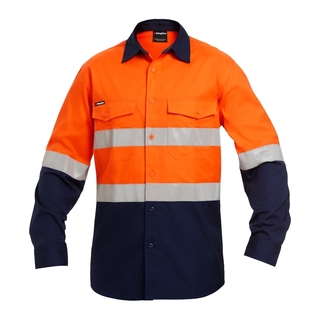 WORKWEAR, SAFETY & CORPORATE CLOTHING SPECIALISTS Workcool - Workcool 2 Hi-Vis Reflect Spliced Shirt L/S "HOOP"