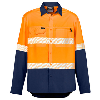 WORKWEAR, SAFETY & CORPORATE CLOTHING SPECIALISTS Mens Hi Vis Outdoor Segmented Tape L/S Shirt