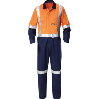 WORKWEAR, SAFETY & CORPORATE CLOTHING SPECIALISTS Foundations - Hi-Visibility Two Tone Cotton Drill Coverall with 3M Tape