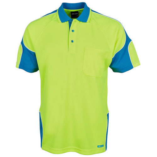 WORKWEAR, SAFETY & CORPORATE CLOTHING SPECIALISTS - JB's HI VIS 4602.1 S/S ARM PANEL POLO